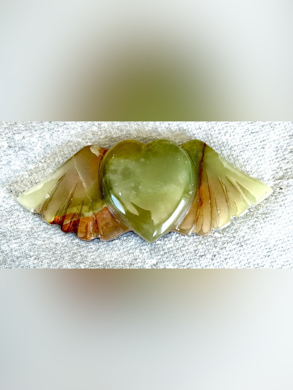 Mexican Onyx Winged Heart_6”H x 2.5”H